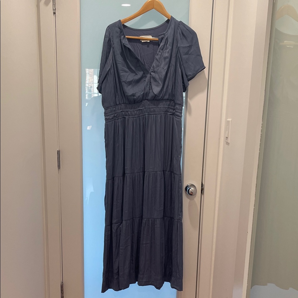 Anthropologie Somerset Dusty Blue Maxi Dress